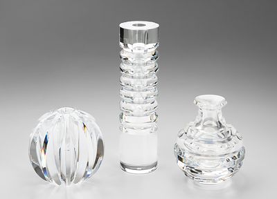 Floreros. Hoya. Floreros Hoya Jap&oacute;n, d&eacute;cada de los 2000 Cristal Florero rayas verticales 12 x 