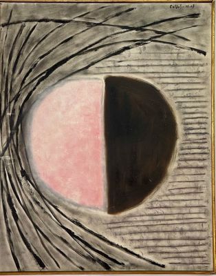 Shlomo Cassos - composition. 1967, שמן על בד, 64X81, חתום, ממוסגר.