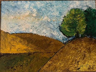 Israel Reiss - נוף. שמן על בד, 30X40, חתום וממוסגר.