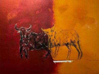 Israel Reiss - David Hendler. שמן על קנווס 130X95 חתום