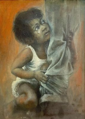 Yoram lukov - ילד . שמן על עץ, 50X70, חתום.