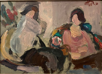 Moshe Rosenthalis - דמויות. שמן על קרטון 18x13 
חתום וממוסגר.