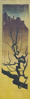 Jacob Pins - Woodcut 93x31 Signed in pencil Dated and framed