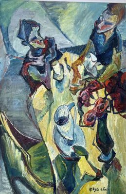 Viola Bindish (Wilhelm) (Hungarian - Israeli, 1918-2008) - tea time
. שמן על בד 70X55 חתום וממוסגר