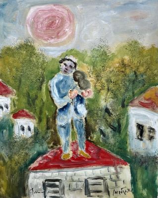 Albert Goldman - Fiddler on the Roof
. שמן על בד 50X40 חתום ממוסגר במסגרת מושקעת