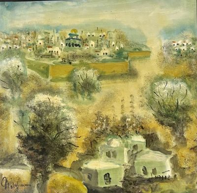 Albert goldman - נוף בגליל. שמן על בד 55X55 חתום וממוסגר