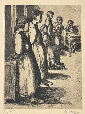 Ari (Erich) Glass (German - Israeli, 1897-1973 - ZUSTAND 1927. etching 33X25