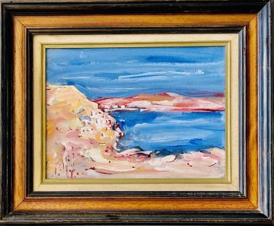 Mordechai Avniel ( Israeli - Russian, 1900-1989) - נוף כנרת. שמן על בד צרפתי 40x30 חתום וממוסגר