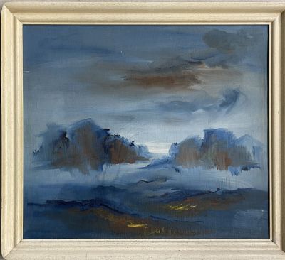 Mordehai Avniel , - abstract. Oil on canvas 55X48 signed and framed