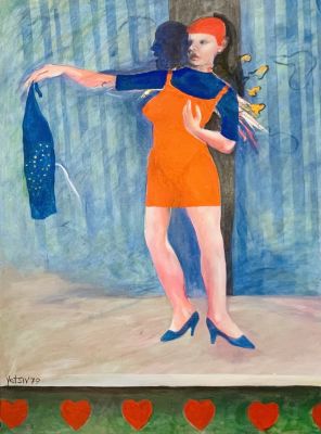 YehudaYatsiv - Large, oil on canvas 150X110 signed and framed