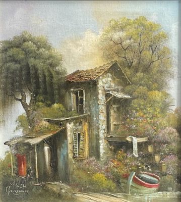 Jacov Nowogroder - Landscape. Rare of the last ones on the market, Oil on canvas Attached to 