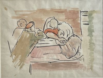 Shmuel Tepler - Watercolor on paper 38X30 signed and framed