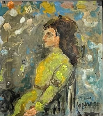 Albert Goldman - GIRL. Oil on canvas 25x22 signed and framed