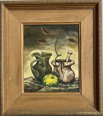 Reviva Yoffe - still life . Oil on canvas 30x25 signed and framed