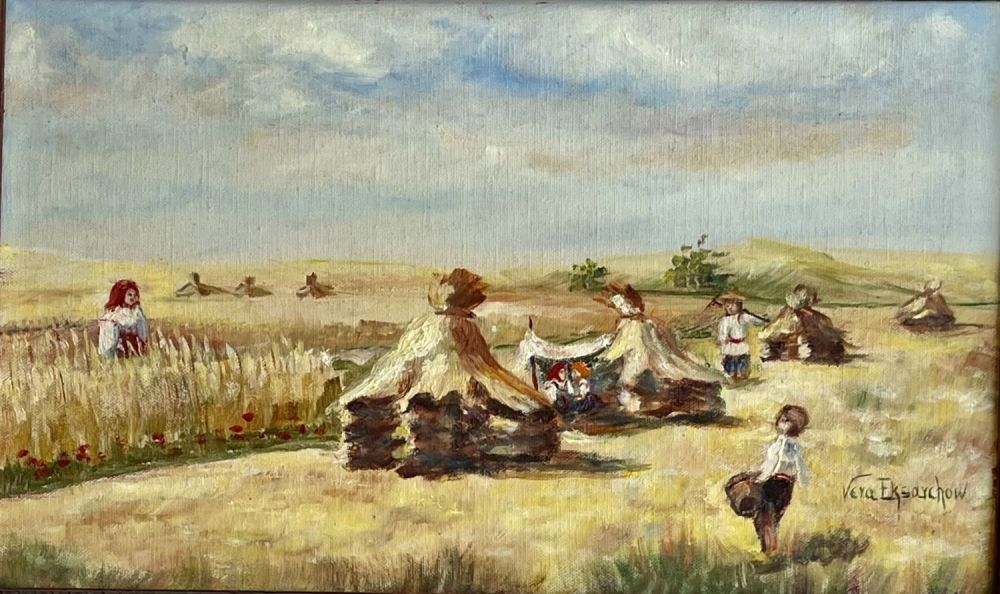 VERA EKSARCHOW, - Oil on canvas 42x24 signed and framed