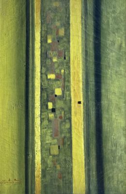 Shlomo Van den Berg (Israeli - German, 1920-1982) - Oil on canvas 81X55 signed and framed