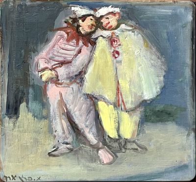 Esther Peretz Arad , 1921-2005 - Oil on canvas 40X37 signed and framed.