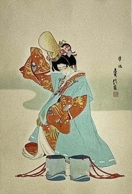Unidentified artist - Japanese Woodblock 35x24 Signed and framed.