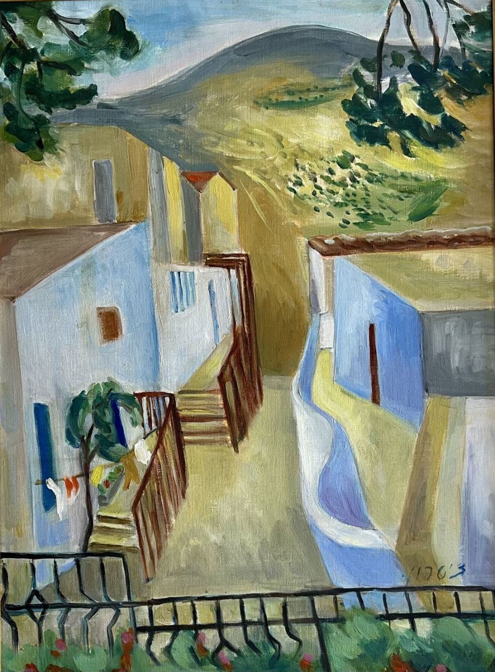 Violet Citron (British - Israeli, 1901-1995) - Landscape . Oil on canvas 81X61 signed and framed