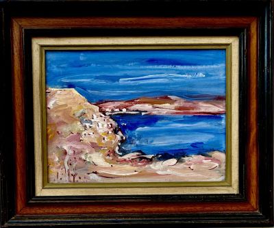 Mordechai Avniel - sea ​​View. Oil on French canvas 40x30 signed and framed