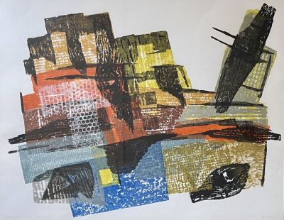 Joseph Weiss (Israeli - Romanian, 1916-2003) - Colored woodcut 71x55 signed numbered and framed.
