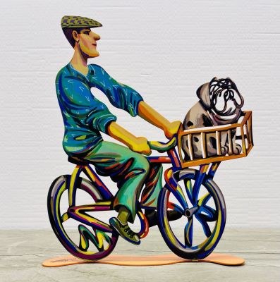 David Gerstein - Metal sculpture 36 painted double-sided and signed