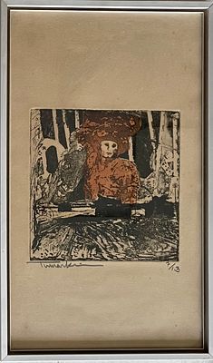 Yigal Tumarkin - Original and rare etching 48X38 signed numbered 7/13 framed
