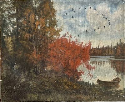 Unidentified artist - Oil on canvas 32X38 signed and described on the back