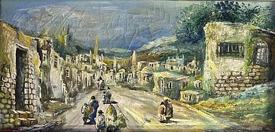 Dan Moscona, - Oil on canvas 82X40 signed and framed