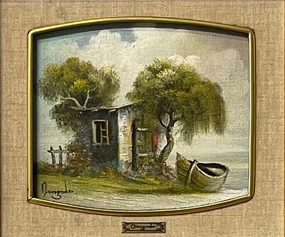 Yaacov Novograder - Oil on canvas attached to a 14x12 signed and framed panel, accompanied by a 