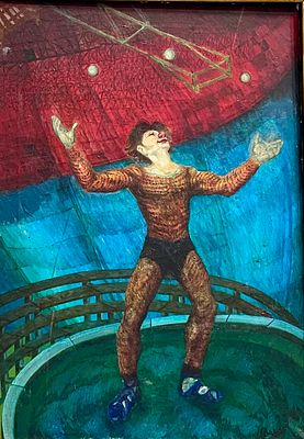 Unidentified artist - clown
. Oil on canvas 46X65 signed and framed