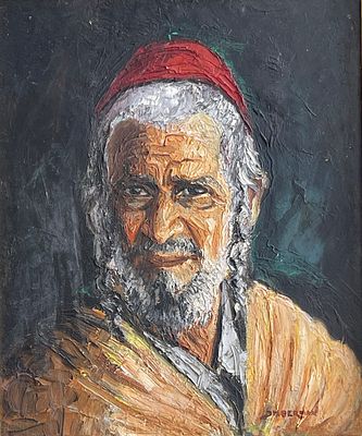 Unidentified artist - A Jewish man
. Oil on canvas 46X39 signed and framed