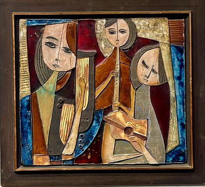 Ruth Factor - Chamber trio. Large ceramic 50X45 signed and framed