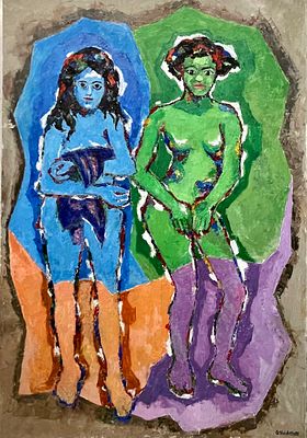 Germaine Nordmane - Oil on canvas 130X89 Source: Museum collection: Uri and Rami Nehushtan House 