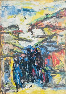 Yoel Gilinsky - B. 1954 - Oil and watercolor on paper 43X32 signed and framed