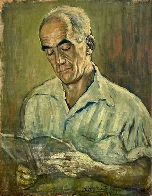 Unidentified artist - Bezalel. Oil on canvas 57X45 signed and framed