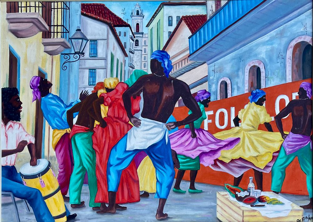 Unidentified artist - Oil on canvas 80X50 signed and framed