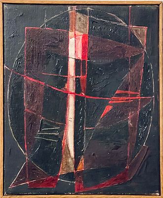 Dominique b. magnussen - Oil on canvas 27X22 signed on the back and framed