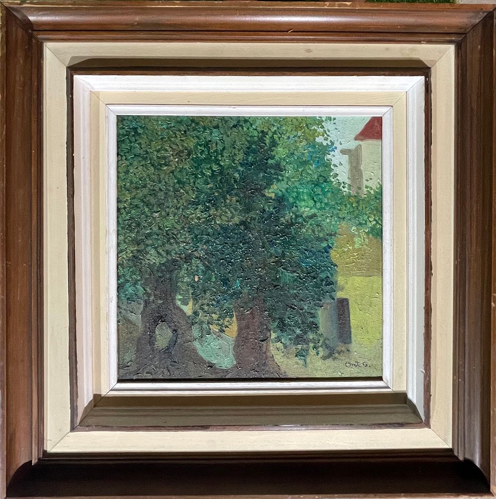 Unidentified artist - Oil on canvas 30X30 signed and framed