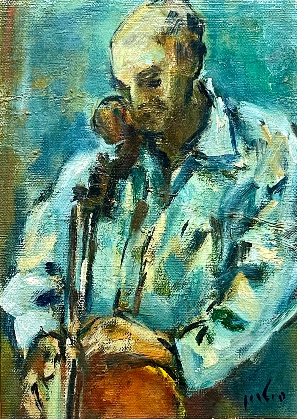 Haim Sitton 1926 - 1998 - Oil on plywood 20X14 signed and framed