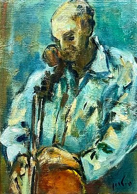 Haim Sitton 1926 - 1998 - Oil on plywood 20X14 signed and framed