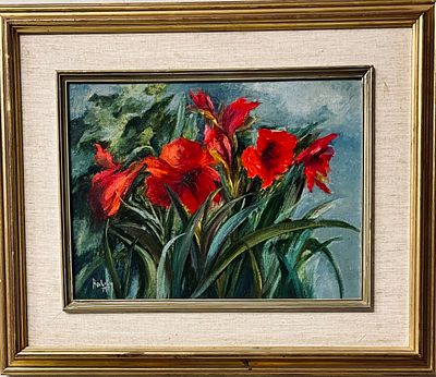 Heddy Kun - Oil on canvas mounted on cardboard 40X30, signed and framed