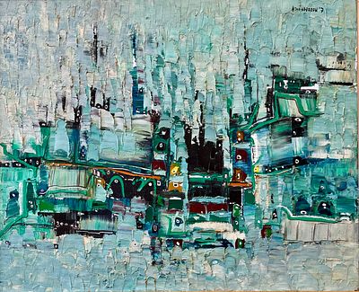 Efraim Modzelevich (Argentine - Israeli, 1931-1995) - One of the artist's best works. Oil on canvas 