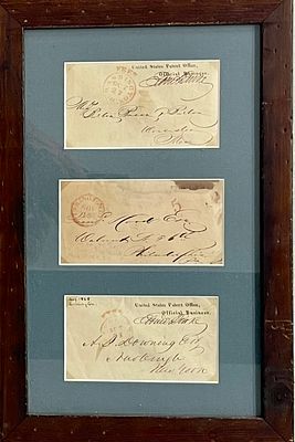 Rare set of 3 official envelopes from the United States Patent Office, 1840s 
Three original 