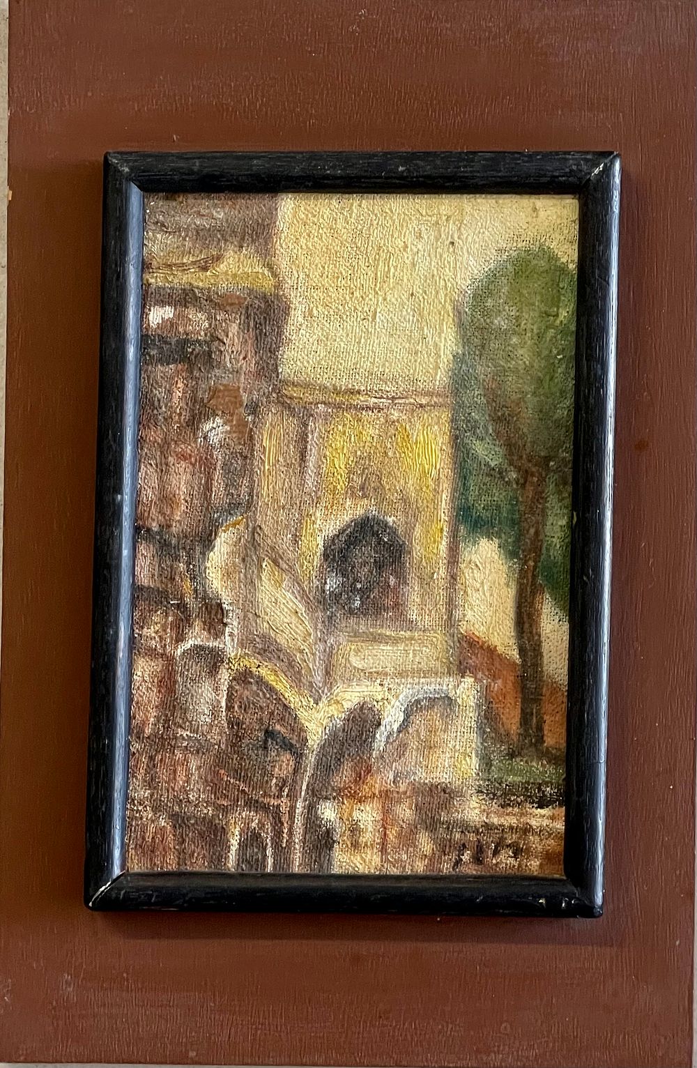 yehuda rodan - Early work oil on canvas attached to plywood 22X14 signed and framed