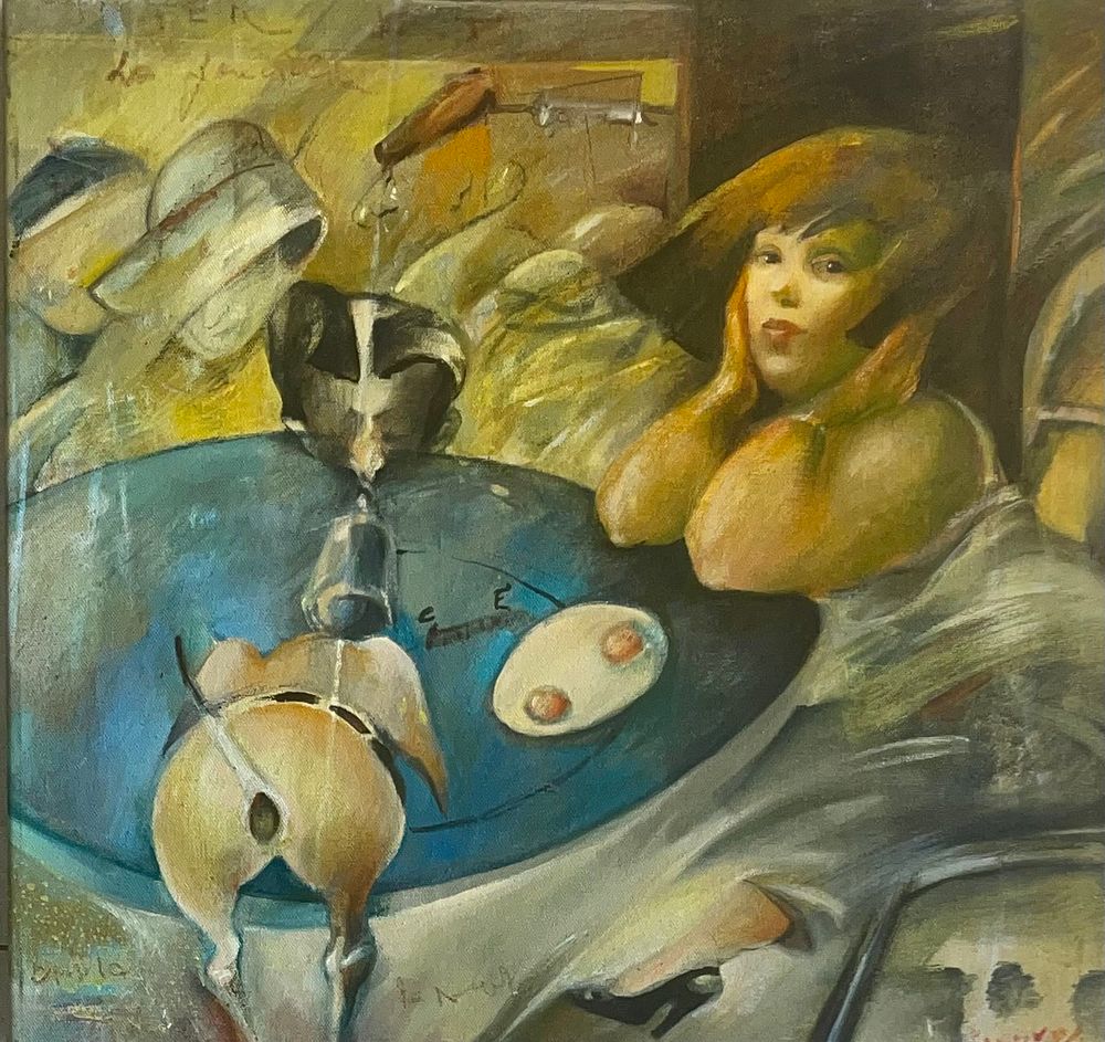 גרטי רובינשטיין רוטמן - ארוחת בוקר. שמן על בד 45X42 חתום