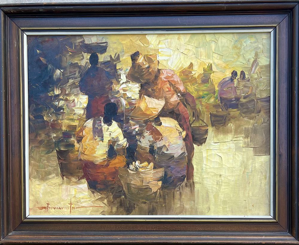 אלפרדו בואנונטורה (הפיליפינים, 1942-1982) - שוק. שמן על בד 60X45 חתום וממוסגר