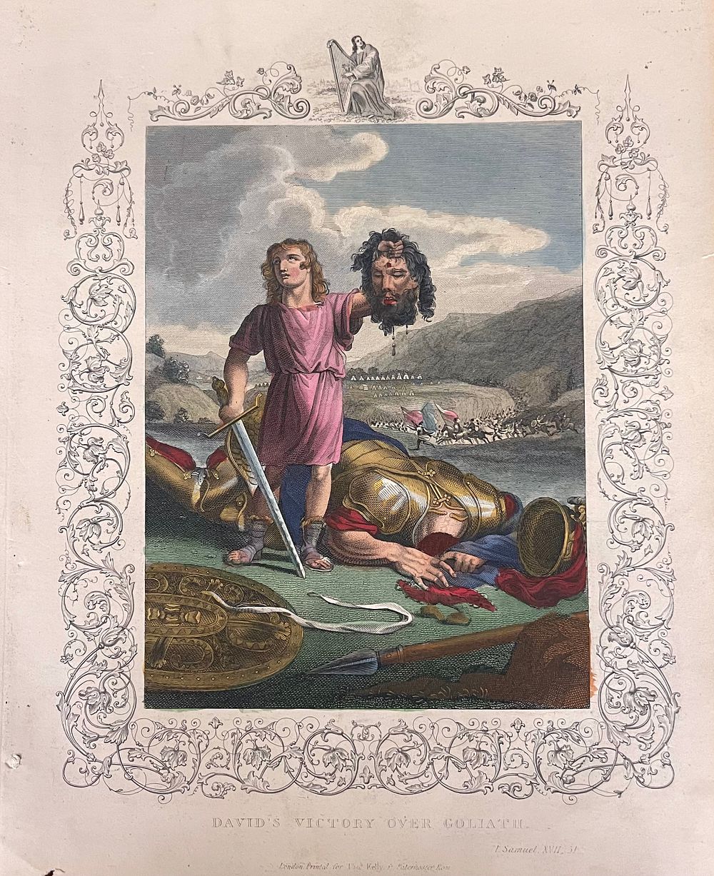 אמן לא מזוהה - דוד מנצח את גוליית. תחריט 21X28