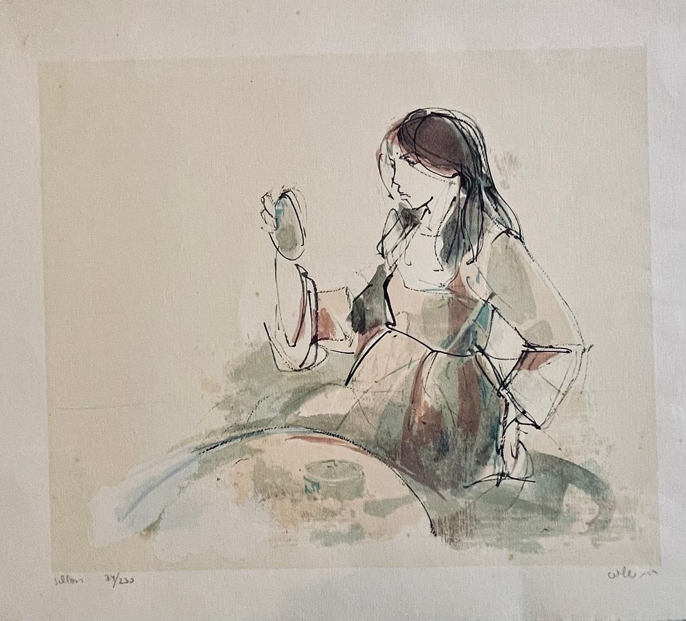 רות שלוס - הדפס צבעוני 33X29 חתום וממוספר בעיפרון