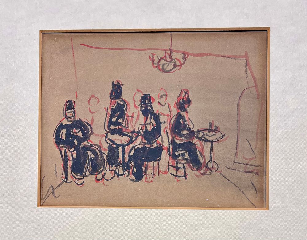 אמן לא מזוהה - אקוורל 22X17 חתום